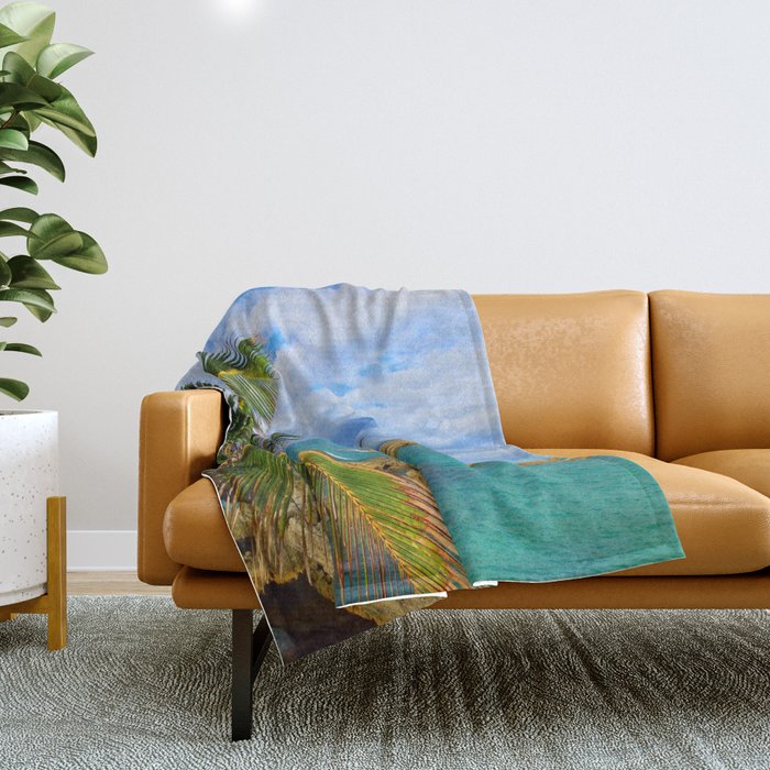 Bermuda Palm Tree Throw Blanket