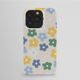 Retro Daisy Flower Pattern iPhone Case