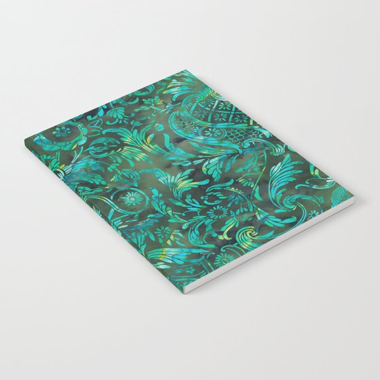 Watercolor Damask Pattern 05 Notebook