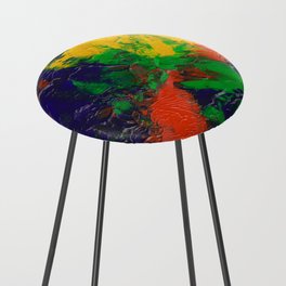 Acrylic abstract Paint Counter Stool
