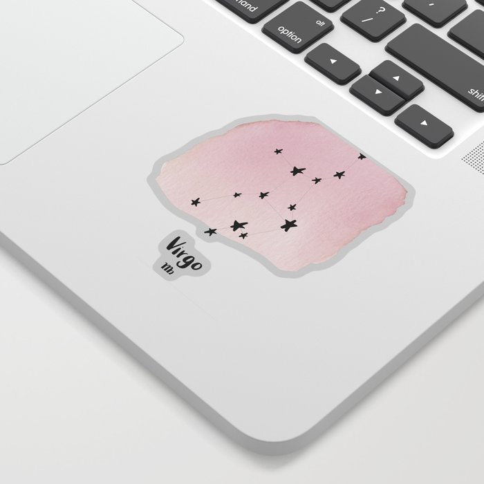 Virgo Star Sign Constellation Astrology Horoscope Zodiac Pink Virgo Star Sign Constellation Astrology Horoscope Zodiac Pink Watercolor Sticker