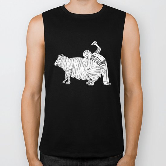 The Known Practice of using Domesticated Bears as cushions while drinking. Biker Tank