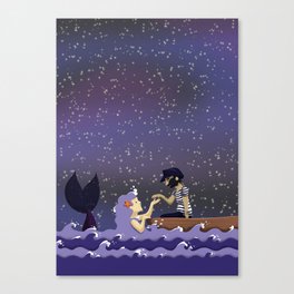 The sailor and the mermaid Canvas Print