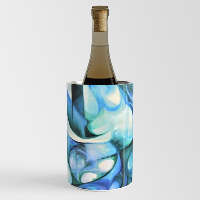 Blue Abstract Study in Oil  Wine Chiller