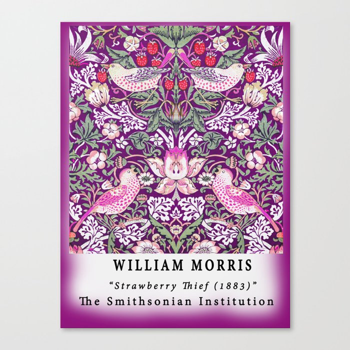 Remix William Morris Strawberry Thief Pattern Canvas Print