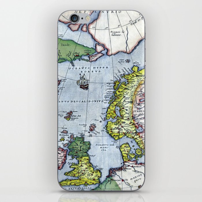 Map of Northern Europe - Ortelius - 1570 vintage pictorial map  iPhone Skin