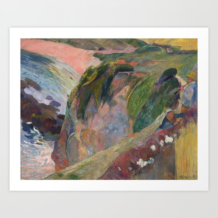 The Flageolet Player on the Cliff by Paul Gauguin Art Print