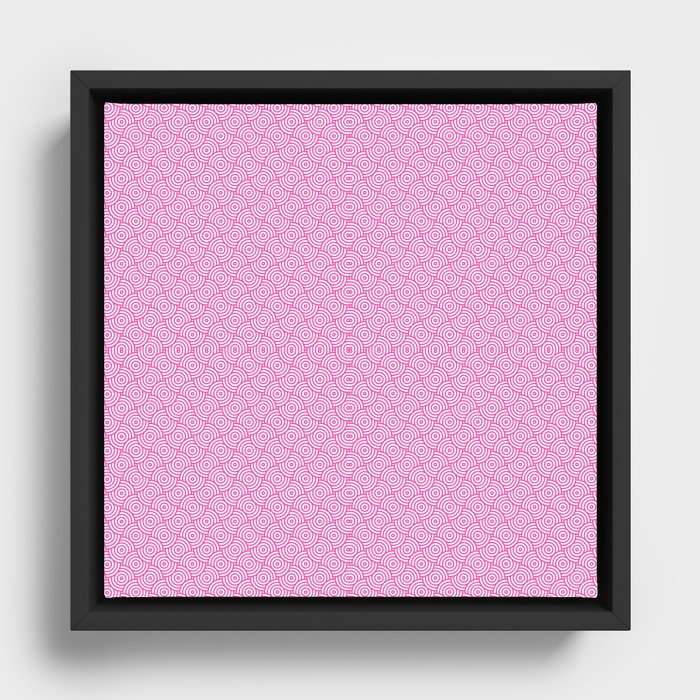 Pink Geometric Circles Framed Canvas
