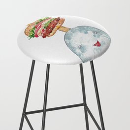 Burger narwhal Painting Kitchen Wall Poster Watercolor  Bar Stool
