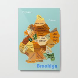 Brooklyn map Metal Print