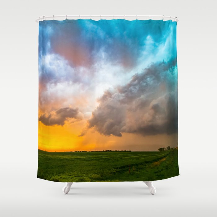 Glorious - Stormy Sky and Kansas Sunset Shower Curtain