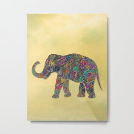 Animal Mosaic - The Elephant Metal Print
