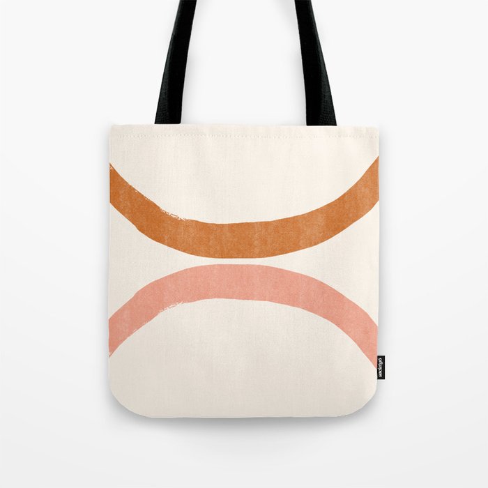 Terracotta Mid Century Abstract Rainbow Arches Tote Bag