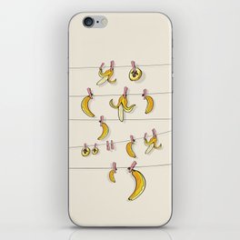 Bananas on clothespins iPhone Skin