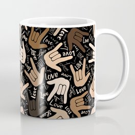 ASL ILY Humanity Black Coffee Mug