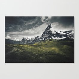 Dramatic mood with the Eiger Switzerland mountain | Landscape photography Canvas Print