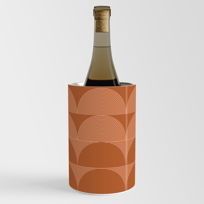 Geometric Lines Design 21 in Shades of Terracotta (Sunrise and Sunset) Wine Chiller