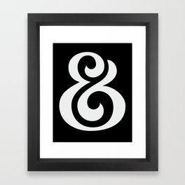 Ampersand II White on Black Framed Art Print