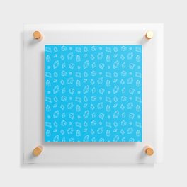 Turquoise and White Gems Pattern Floating Acrylic Print