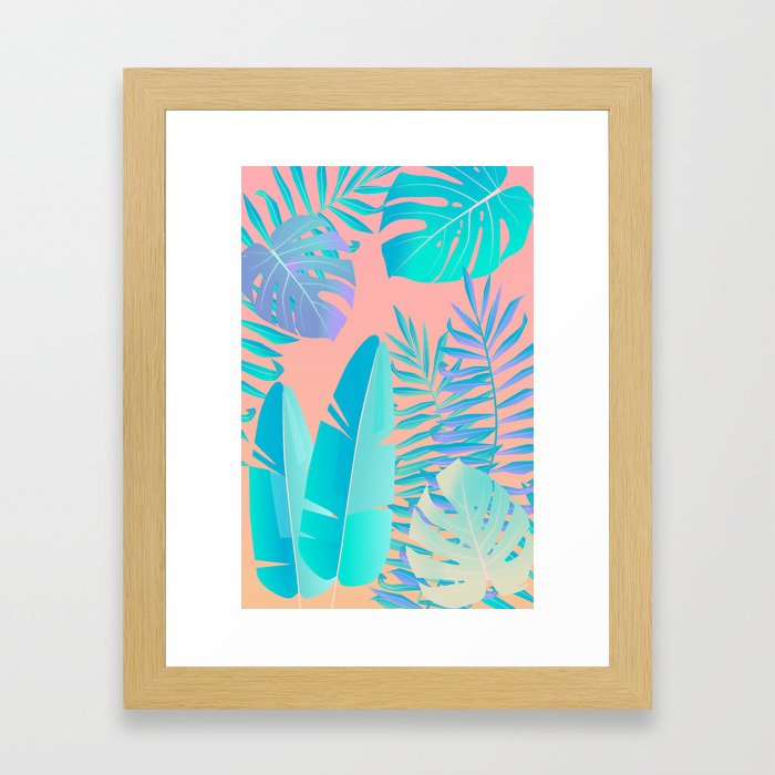 Tropics ( monstera and banana leaf pattern ) Framed Art Print