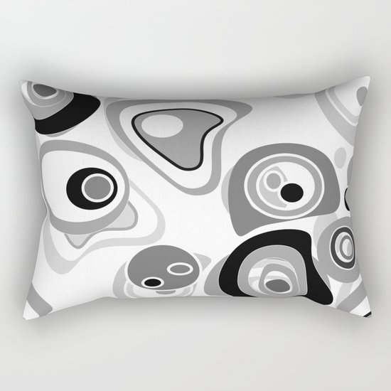 Abstract black white gray polka dot pattern 2 Rectangular Pillow