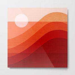 Abstraction_SUNRISE_SUNSET_RED_LANDSCAPE_POP_ART_0502A Metal Print
