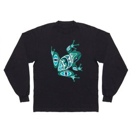 Frog Pacific Northwest Native American Indian Style Art Long Sleeve T-shirt