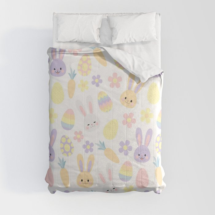 Happy Easter Purple Rabbit Collection Comforter