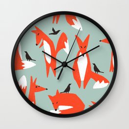 lying fox Wall Clock