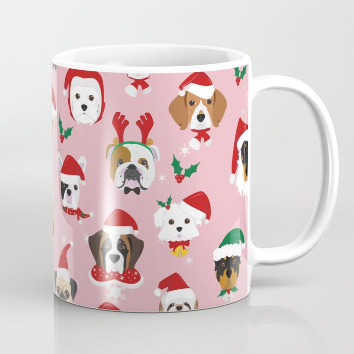 Christmas Dog Pattern Illustration Coffee Mug