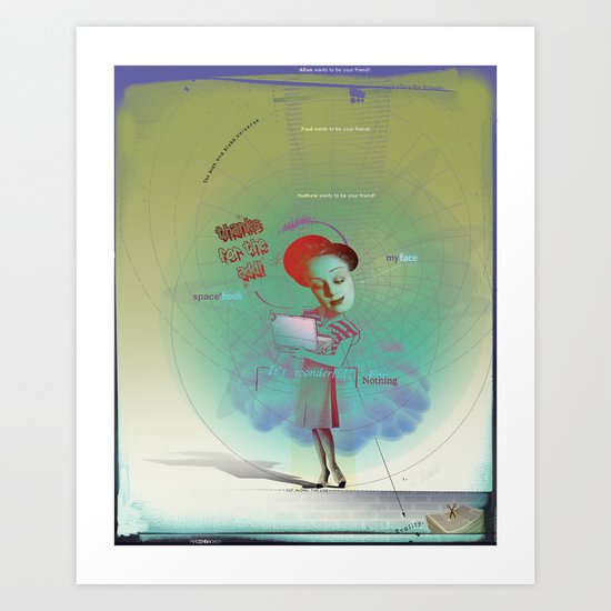 my face - spacebook Art Print