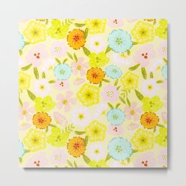 Abstract Pastel Matisse Summer Garden Metal Print