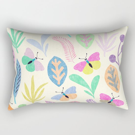 Flower and Butterfly II Rectangular Pillow