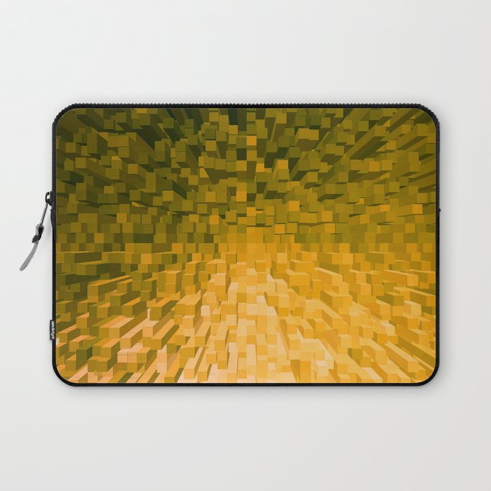 Gold Pixelated Pattern Laptop Sleeve