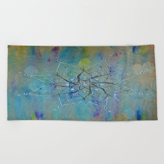 Pyrographic Mandala Beach Towel