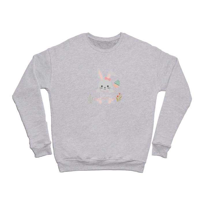 Cute little girl easter bunny with Emma name tag Crewneck Sweatshirt