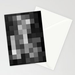 graphic design pixel geometric square pattern abstract background in black and white Stationery Card