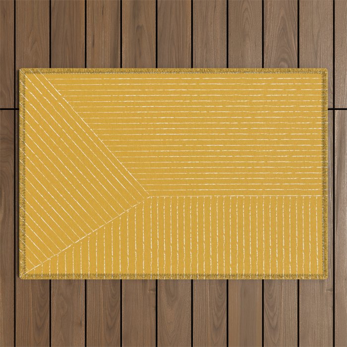 Lines (Mustard Yellow) Outdoor Rug