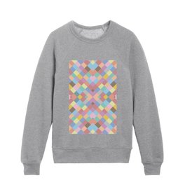 Pastel multicolor checkers Kids Crewneck