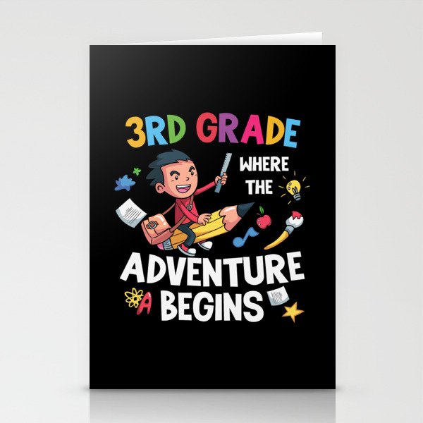 3rd Grade Where The Adventure Begins Stationery Cards