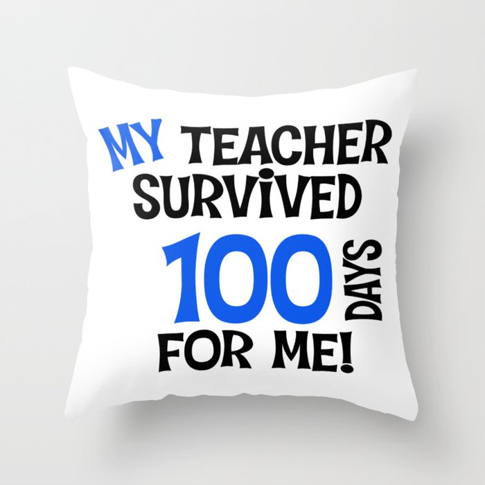 100 days of school Throw Pillow