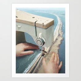 Seamstress Causeway II - Sewing Machine Art Print