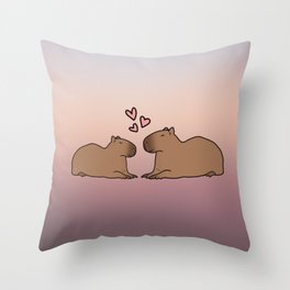 Capybara Love Throw Pillow