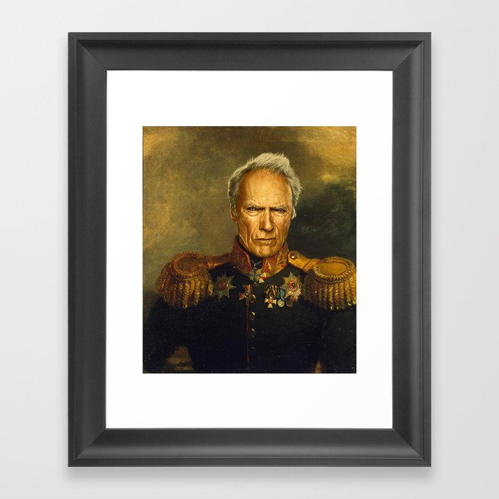Clint Eastwood - replaceface Framed Art Print