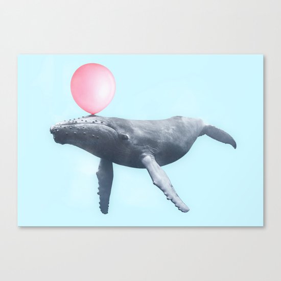 BUBBLEGUM WHALE Canvas Print