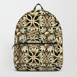 doodle floral pattern in black and white Backpack