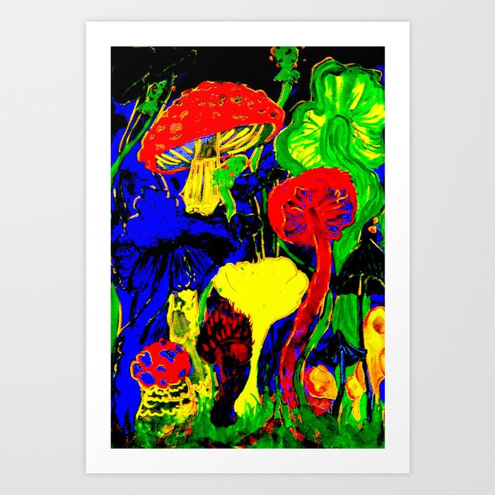Psychedelic Mushrooms Art Print By Janetree Society6