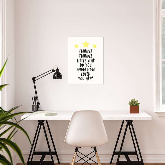 Twinkle Twinkle Little Star Kids Room Decor Typography Baby