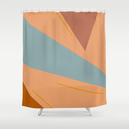 Geometric Minimalist Abstract Painting Illustration Shower Curtain