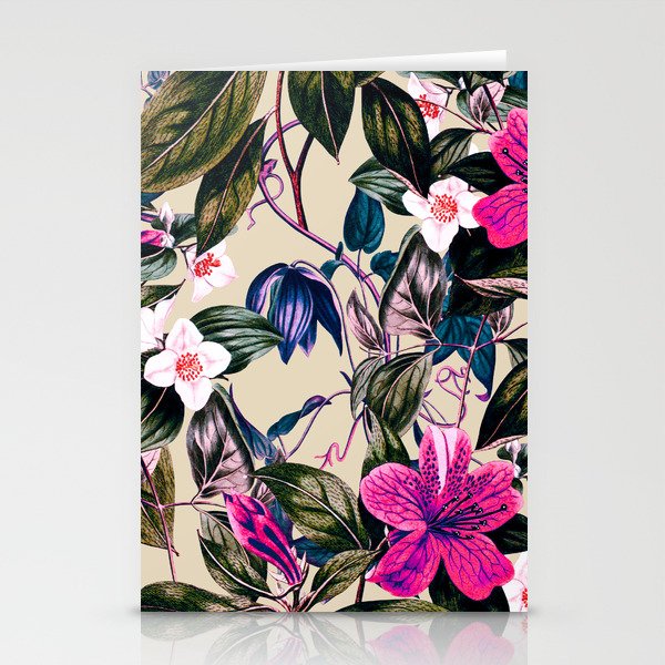 Pattern antique botanical flowers Stationery Cards